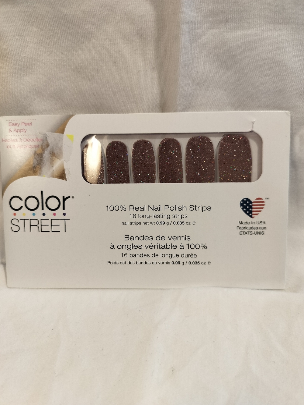 Color Street SAHARA JEWEL Nail Strips - Beige Base with Metallic Gold Shimmer
